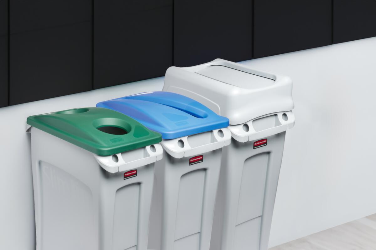 Rubbermaid capuchon de palier pour le papier Slim Jim® pour collecteur de recyclage, bleu  ZOOM