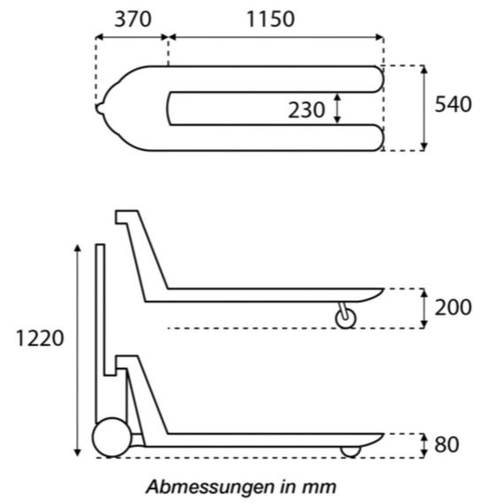 Transpalette Eco, 2500 kg force, polyuréthane/polyuréthane  ZOOM