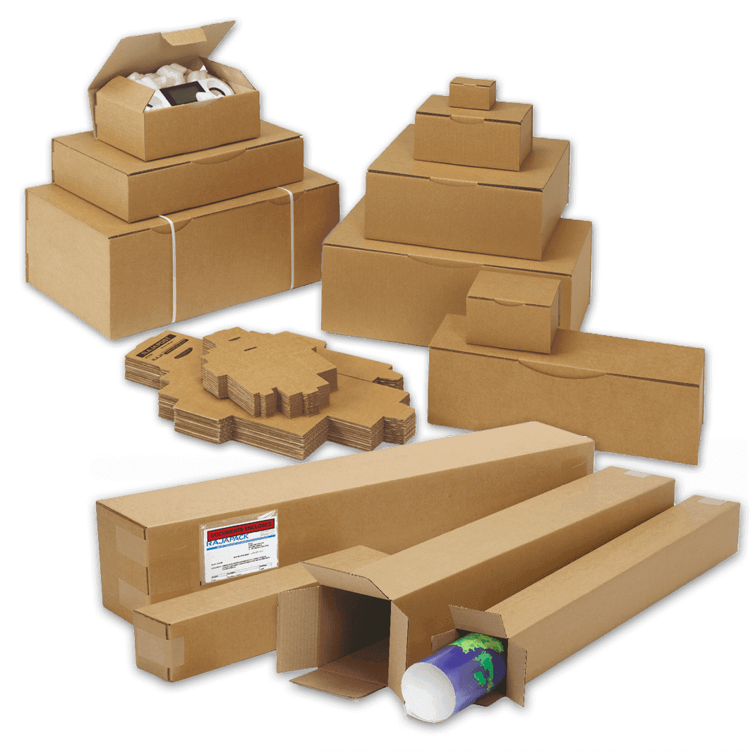 Verschiedene Versandkartons und Verpackungskartons für den sicheren Paketversand
